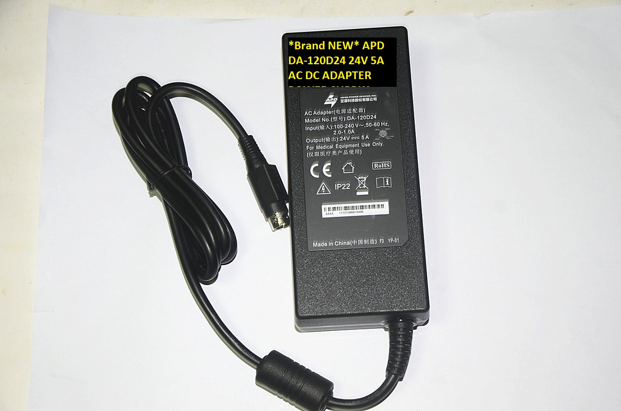 *Brand NEW*AC DC ADAPTER APD 24V 5A DA-120D24 POWER SUPPLY - Click Image to Close